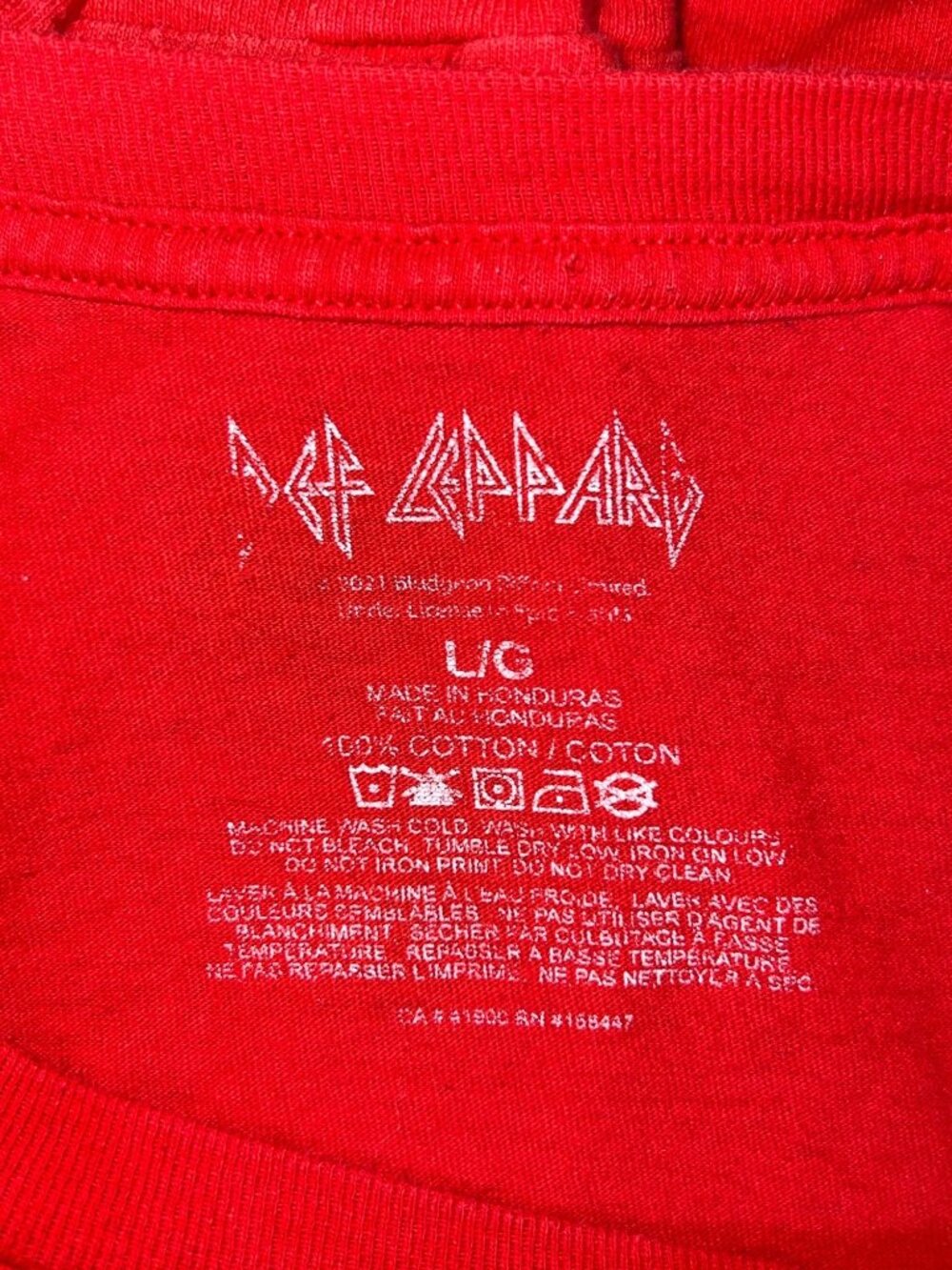 Def Leppard Large Songs From Sparkle Lounge Red Long Sleeve Graphic Tee Cotton - Picture 5 of 5